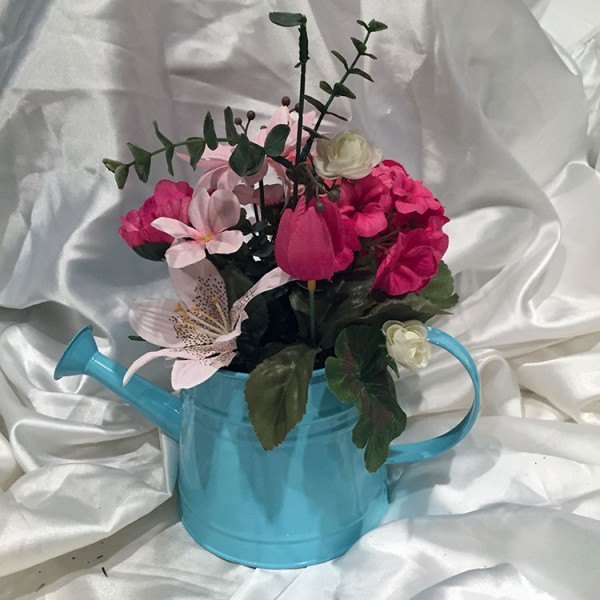 Blue-Tea-Pot-Floral-Arrangment