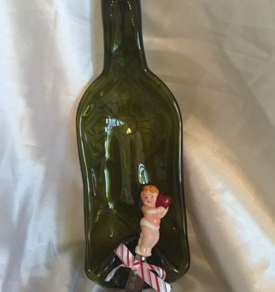 painted cross wine bottle