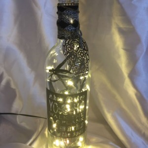 pirate themed lighted wine bottle